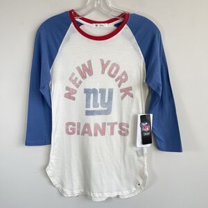 NFL New York Giants Womans 3/4 Raglan Sleeve T-Shirt 47 Brand Sz Small